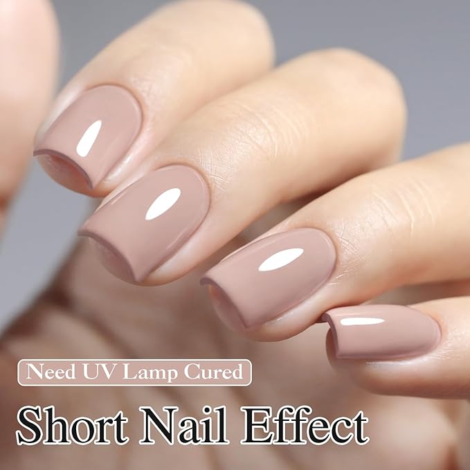 Double Rhythm 15ML Gel Polish Pure Sheer Same Color Same Bottle Soak Off Gel Polish Art Manicure Salon DIY at Home for Women (Milky Khaki-A1467)