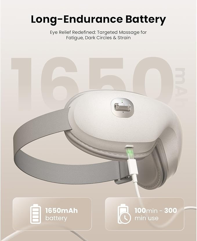 BOB AND BRAD Zero Pro Ultra-Quiet Eye Massager with Heat and Cooling, Lightweight Eye Massager with Scroll Button for Migraine Dry Eyes Relief, Relax, FSA Eligible HSA Christmas Gifts for Women Men