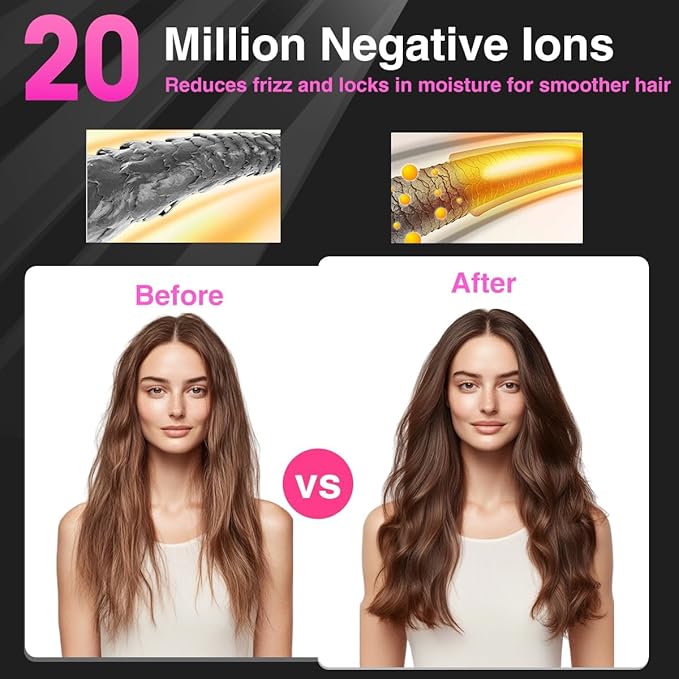 9600mAh Cordless Hair Straightener, Rechargeable Cordless Flat Iron Straightener for Women, 10 Min Style, 20M Negative Ions, 30s Heat-Up, Safety Lock, 6-Temp Control for Home