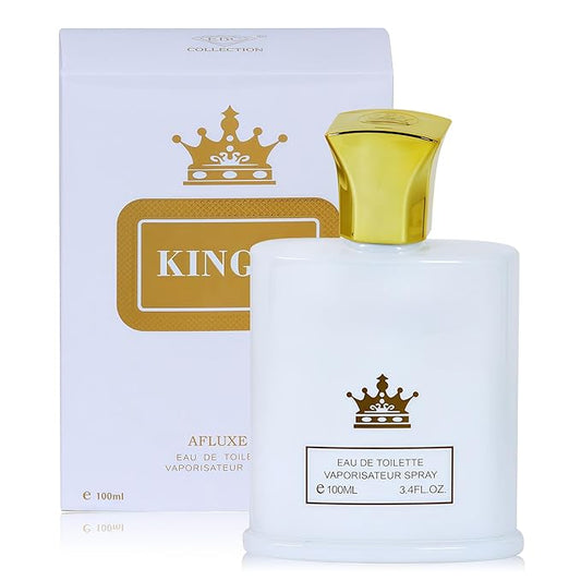 King-D White Long-Lasting Cologne for Men | Citrus, Aromatic & Woody Scent | Eau de Toilette 100ml Spray | Day to Night Fragrance