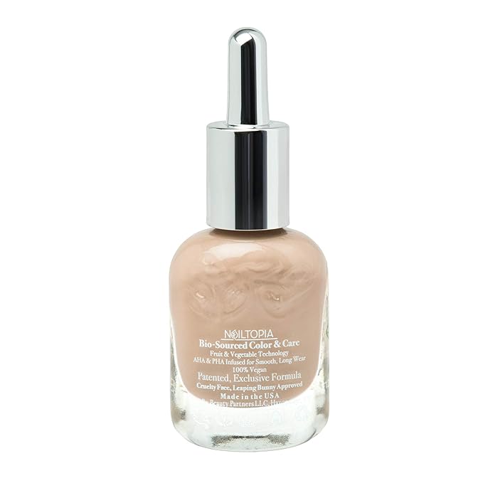 Nailtopia - Plant-Based Chip Free Nail Lacquer - Non Toxic, Bio-Sourced, Long-Lasting, Strengthening Polish - Mocho Loco (Medium Beige) - 0.41oz