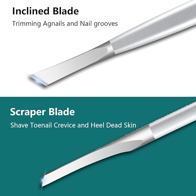 Manicure Set,Professional Pedicure Knife Set,Dead Skin Corn Foot Callus Remover Kit,Foot Care Tools for Travel or Home,Stainless Steel Foot File Rasp,Calluses Pusher (Set A)