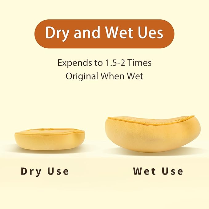 Makeup Sponge Set For Foundation Concealer, Triangle Powder Puff Soft Sponges Blender, Latex Free Blender Sponge For Liquid, Cream, and Powder Seamless & Flawless Makeup (Yellow)