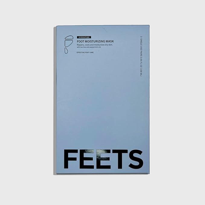 FEETS Hydrating Foot Mask with Tea Tree and Peppermint (3-Pack) | Perfect for Men and Women | Deeply Moisturizes Full Foot and Heel | Ultra Hydrating | Soften Calluses, Nourish Heels, and Cool Feel