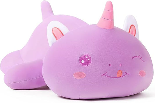 Unicorn Plush Pillow Cute and Soft Unicorn Cat Stuffed Animal Kawaii Plushie Toy Hugging Pillow Great Gift for Kids and Adult, 12",Purple