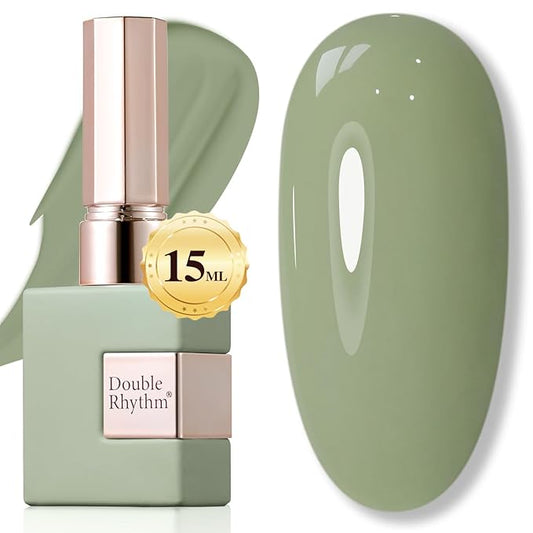 Double Rhythm 15ML Gel Polish Pure Sheer Same Color Same Bottle Soak Off Gel Polish Art Manicure Salon DIY at Home for Women (Sage Green-A1463)