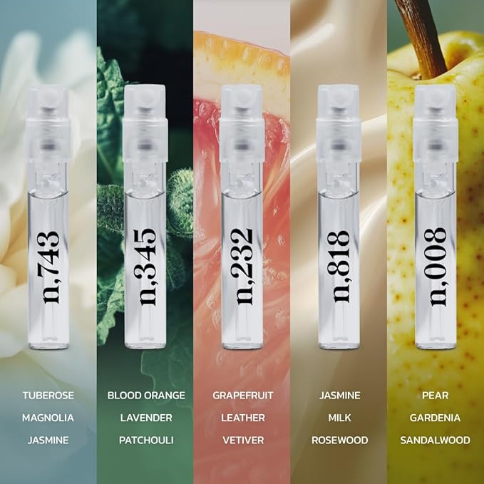 Noteworthy Fragrance Sampler Set | Luxury Perfume Samples | Includes Credit Toward 100ml Purchase | Notes of Vanilla, Sandalwood, Citrus & More | Cruelty-Free, Made in USA (Signature - 15 Samples)