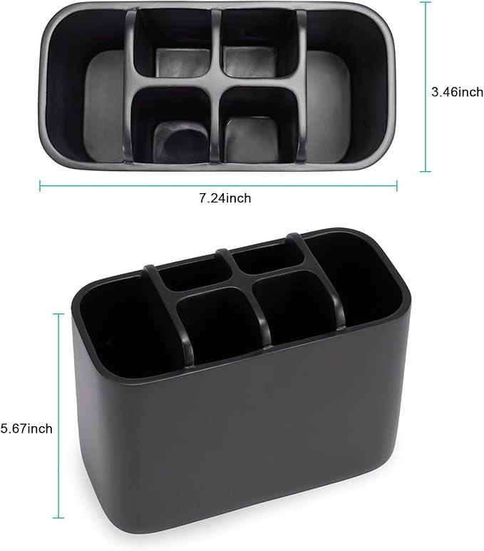 Toothbrush Holder Bathroom Toothbrush Toothpaste Organizer Tooth Brush Holder Makeup Brushes Holder Resin (Black)