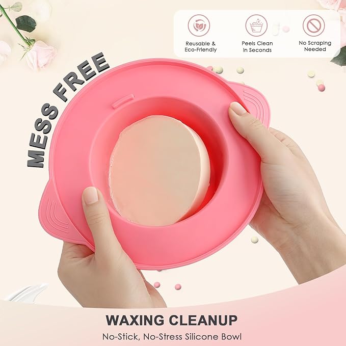 KeShi Waxing Kit for Women and Men, Digital Wax Warmer with 6 Bags Hard Wax Beads, at-Home Hair Removal Wax Kit for Full Body, Face, Eyebrow, Bikini, Legs, Brazilian & Sensitive Skin(Blush Dream)