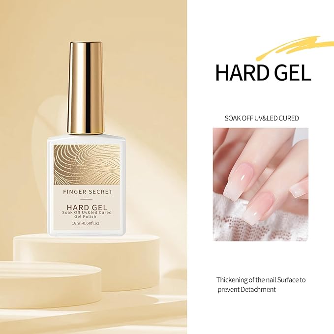 18ml Strong Hard Gel - Nail Pre Primer Before Base Coat for Builder Gel Polish Artificial Acrylic Nails Press on Nail Tips, Prevent Lifting Professional-Grade Nail Supplies for Salon