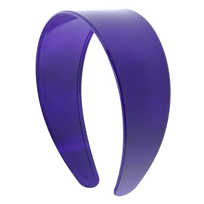 Motique Accessories Purple 2 Inch Hard Plastic Headband with Teeth Women and Girls wide Hair band