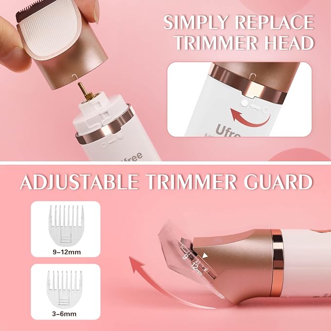 Ufree Electric Shaver Razors for Women Pubic Hair, Bikini Trimmer for Face and Body Hair, Wet & Dry Use Groomer, Hair Trimmer, Birthday Gifts for Women, Gold