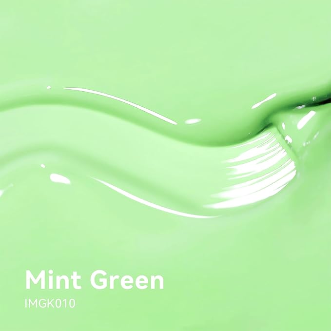 MAYCHAO 15ML Light Milky Green Gel Nail Polish 1Pc Pastel Green Gel Polish Soak Off UV LED Nail Polish Nail Art Starter Manicure Salon DIY at Home, 0.5 OZ