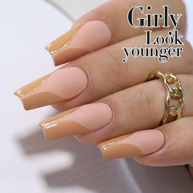 Double Rhythm 15ML Gel Nail Polish Pure Sheer Same Color Same Bottle Soak Off Gel Polish Art Manicure Salon DIY at Home for Women (Deep Nude-A1441)