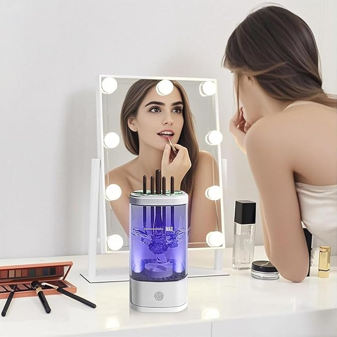 Electric Makeup Brush Cleaner,Portable Automatic Cosmetic Brushes Cleaner Machine,USB Rechargeable,Efficient Cleaning,Fits All Brush Sizes,For Home Deep Clean & Travel Quick Wash