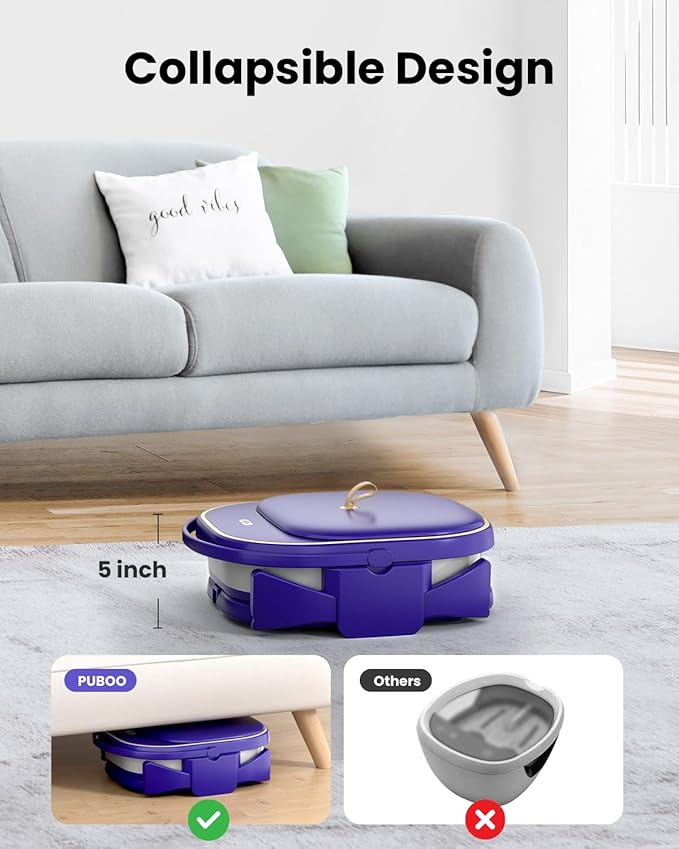 Puboo Collapsible Foot Spa Bath Massager with Heat, 95-115°F Precise Temp Control, Motorized Massage Rollers, Heated Foot Bath Soak Tub, Fits US Men’s Size 11, Gift for Christmas, Thanksgiving