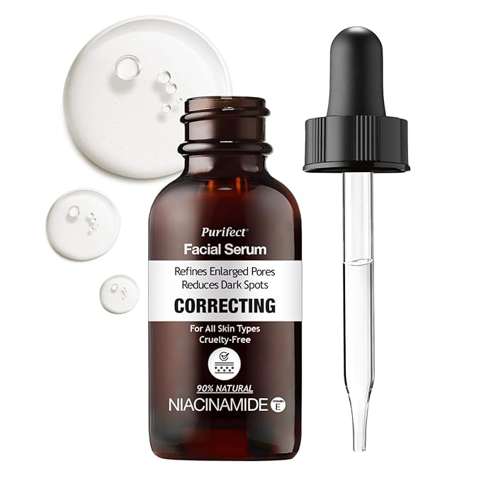 Purifect Niacinamide Serum for Face – Dark Spot Corrector, Tightens Skin & Minimizes Pores – Made in USA – With Vitamin E & Hyaluronate to Hydrate, Smooth Fine Lines & Support Radiant Complexion