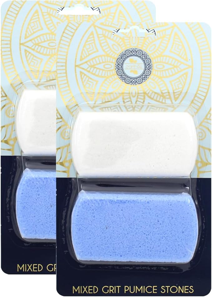 Earth & I - 4 Count - Pumice Stones for Feet, Foot Scrubber, Foot File, Callous Remover for Feet, 2 Grit Levels, Foot Scrubber Dead Skin Remover, Pedicure Tools for Feet