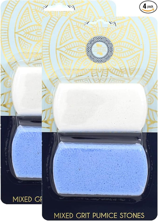 Earth & I - 4 Count - Pumice Stones for Feet, Foot Scrubber, Foot File, Callous Remover for Feet, 2 Grit Levels, Foot Scrubber Dead Skin Remover, Pedicure Tools for Feet