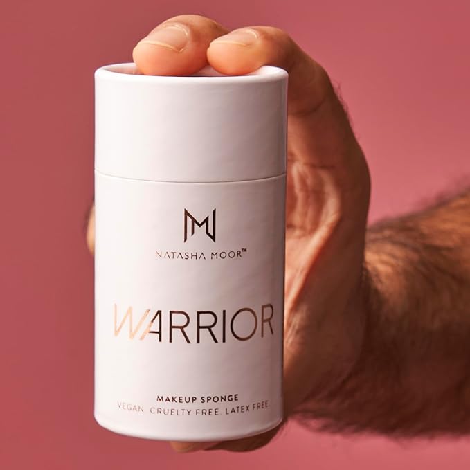 NATASHA MOOR Makeup Blender “Warrior” - Velvety Microfiber, Premium, Vegan, Latex-Free - Ideal for Flawless Makeup Application, Undereye Concealing, Contouring - Beauty Blender Sponge for Blending