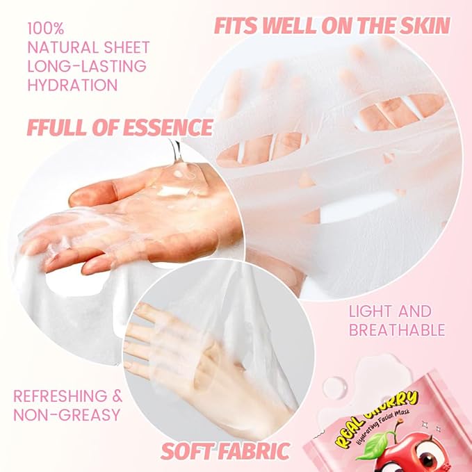 evpct 12 Pack Fruit Kids Face Masks for Kids Girls Spa, Girls Kids Facial Spa Day Slumber Sleepover Birthday Party Favors Supplies Kit for Girl, Kid Friendly Facial Face Masks Bulk Skincare for Kid, 1