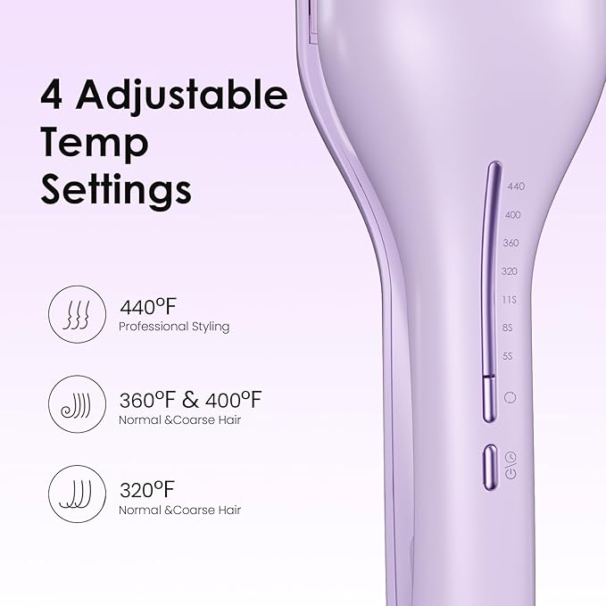 NOVUS Curling Iron Hair Crimper Waver - 1.4 Inch Anti-Scald Waves Curling Wand, Ionic Deep Waver Hair Curler Tool with Ceramic 2 Barrel for All Hair Types, Auto Shutdown Protection