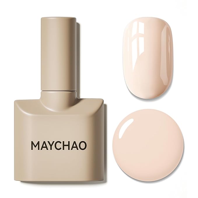 MAYCHAO 15ML Peach Nude Gel Nail Polish 1Pc Nude Pink Gel Polish Soak Off UV LED Nail Polish Nail Art Starter Manicure Salon DIY at Home, 0.5 OZ