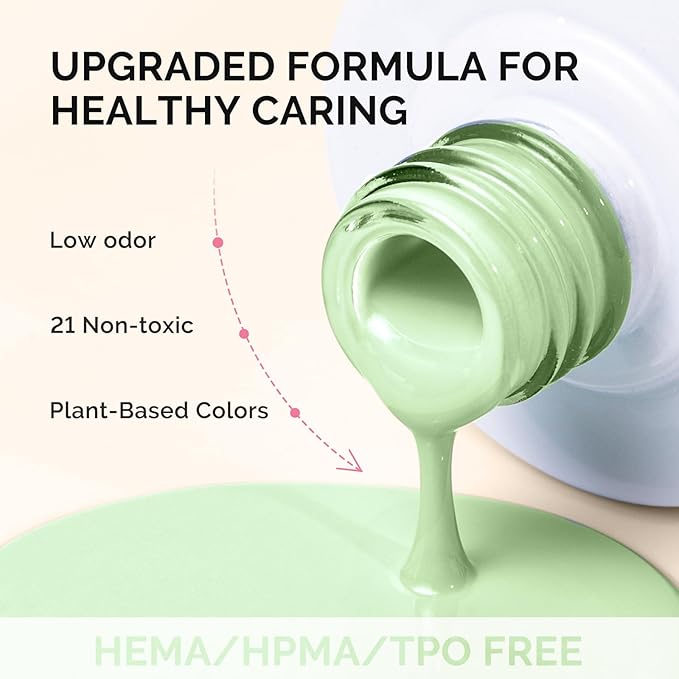 MelodySusie Fleurwee Plant Based Gel Nail Polish, Hema Free Neon Lime Green Nail Polish, Soak Off UV LED Gel Polish Gift for Women 21 Non Toxic Long Lasting Nail Art Manicure Salon DIY at Home B1301