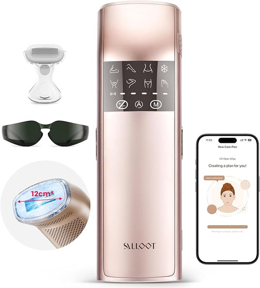 Laser Hair Removal, 25J Energy Triple-Pulse IPL Laser Hair Removal for Women, 12 cm² Comfort Sapphire 37 °F Ice-Cooling Contact, Hair Removal Device for Armpits Legs Arms Bikini Line