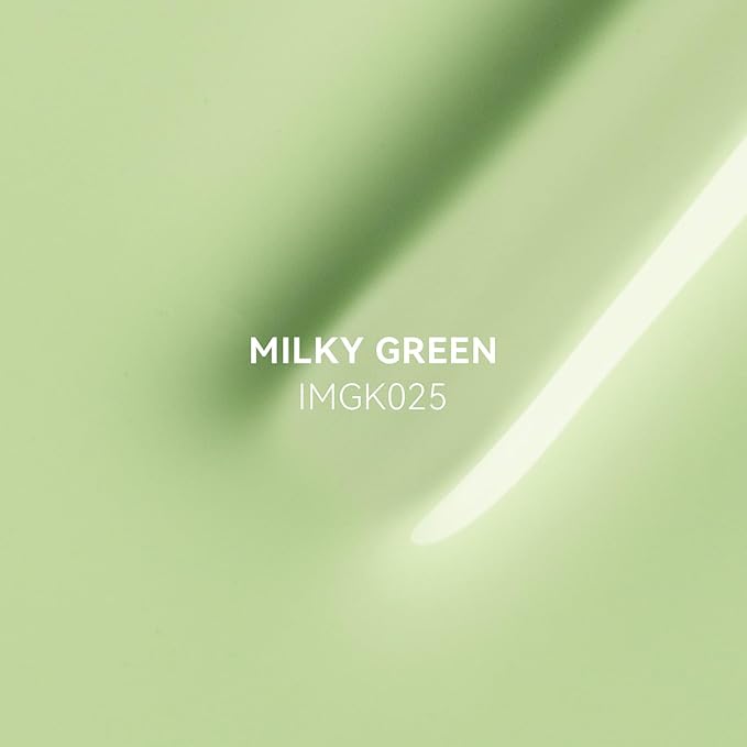 MAYCHAO 15ML Gel Nail Polish 1Pc Milky Green Gel Polish Soak Off UV LED Nail Lamp Curing Nail Polish for Nail Art Manicure Salon DIY at Home, 0.5 OZ