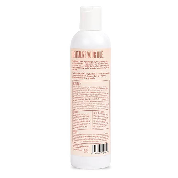 Overtone Daily Color Depositing Conditioner, Desert Rose, 8 oz, Hydrating, Damage-Free Temporary Hair Color for All Hair Types with Shea Butter & Coconut Oil, Vegan & Cruelty-Free