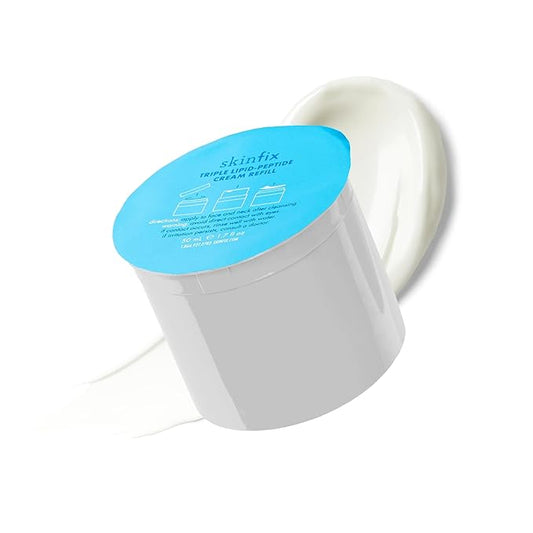 Skinfix Triple Lipid-Peptide Cream Refill - 1.7 oz - Rich Face Moisturizer with Hyaluronic Acid - Hydrates & Restores Dry, Sensitive Skin - Non-Comedogenic, Fragrance Free, Vegan, Cruelty Free