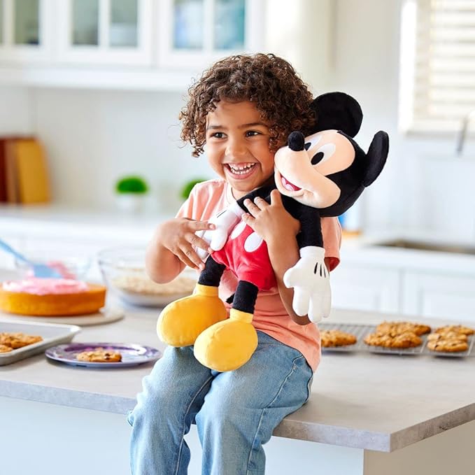 Disney Store Official Mickey Mouse Medium Soft Toy for Kids, Cuddly Character with Fuzzy Texture and Embroidered Details, Soft Tail, Disney Plushy Suitable for All Ages.
