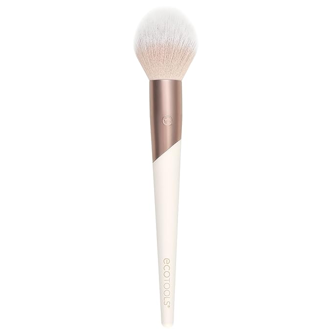 EcoTools Luxe Plush Powder Makeup Brush for Blush & Bronzer, Works Best With Powder Makeup, Luxurious and Glamorous, Eco-Friendly Premium Brush, Synthetic Bristles, Pink, 1 Count (Pack of 8)