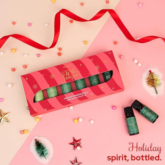 Carnatia Christmas Aroma Oil Set – 6 Cozy & Uplifting Scents for Diffusers, Relaxation & a Warm, Inviting Atmosphere | Festive Essential Oils for Home & Holiday Gifting!