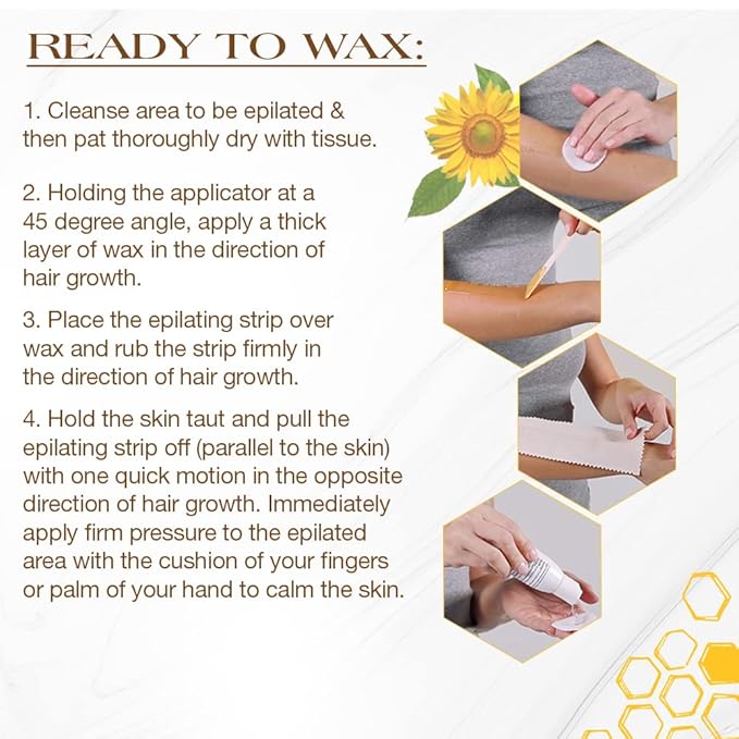 GiGi All Purpose Honee Microwave Hair Removal Wax, Gentle Soft Wax for Face, Arms, Legs & Body, Easy At-Home Waxing Kit for Smooth Skin, 8 oz