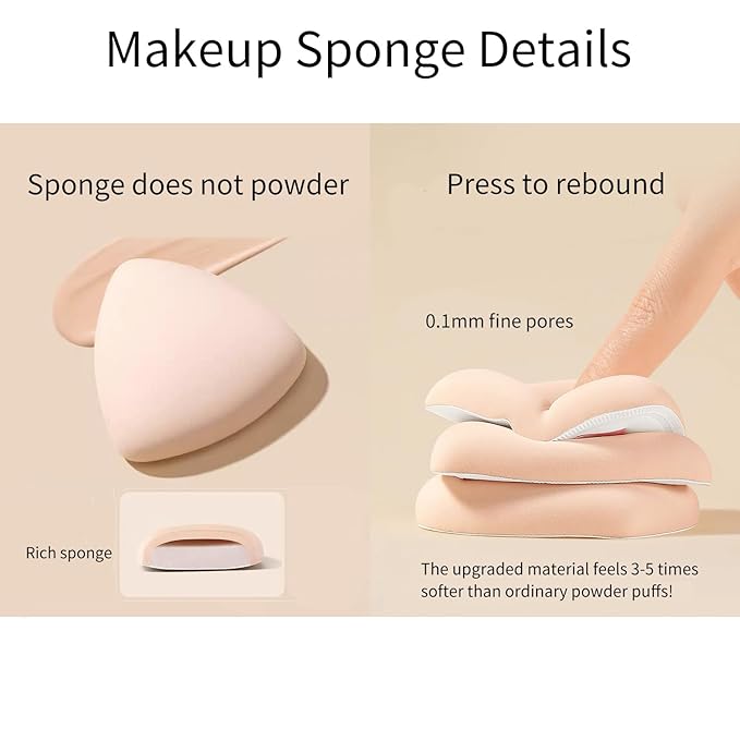 4 PCS Makeup Sponge Makeup Flat Puffs For Foundation Concealer And Powder, Latex Free Blender Marshmallow Makeup Sponges For Natural Makeup (4 PCS)