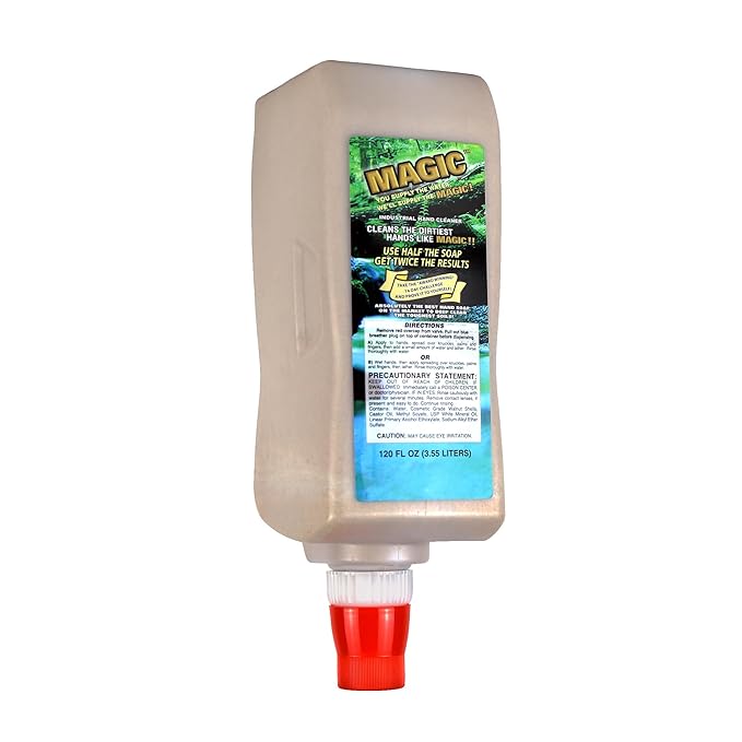 Zenex Magic Hand Soap - Industrial Hand Cleaner for Auto Mechanics | Shop Soap | Walnut Shell Scrubbers to Remove Grease, Oil, Ink & Paint | Moisturizing Ingredients | 3.55 L (1 Pack)