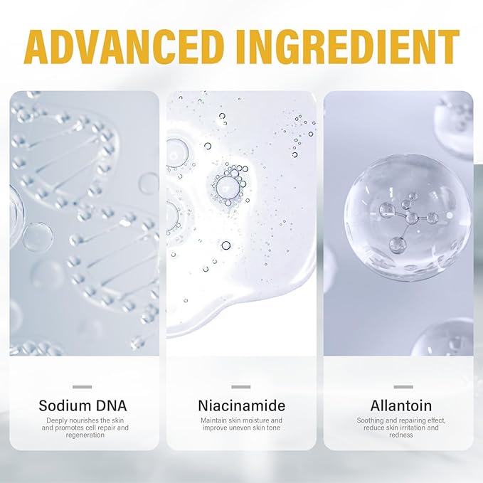 Salmon DNA Serum, Microneedling Ampoule for Wrinkles, Scars & Skin Repair for Face and Body, Intense Hydration & Anti-Aging Treatment