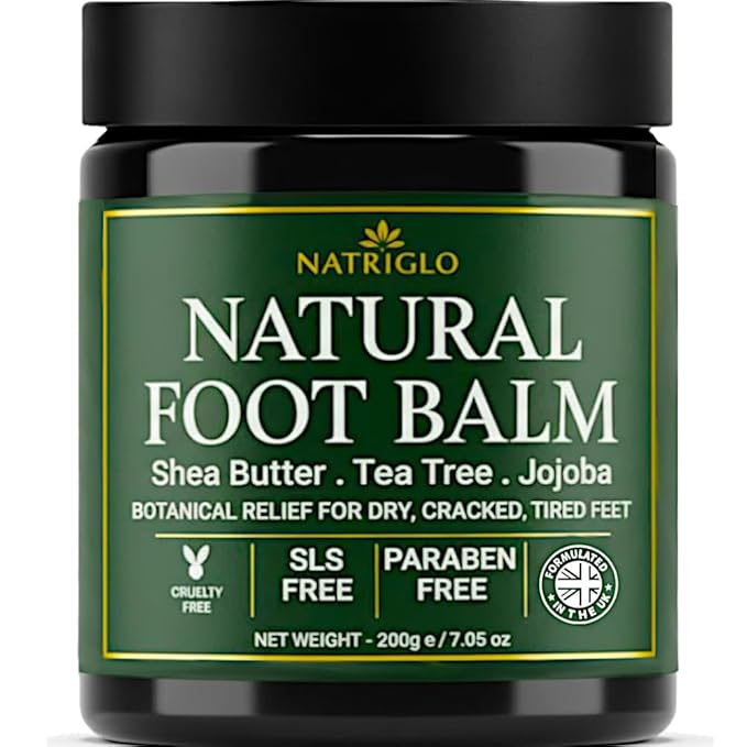 Organic Tea Tree Foot Cream for Dry Cracked Feet, Heels, Toes & Calluses - Athlete’s Foot, Odor, Itchy & Rough Skin- Heel Balm & Moisturizer for Soft, Smooth Feet & Lasting Comfort