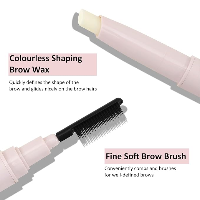Boobeen Brow Wax Clear, Waterproof Eyebrow Wax Styling Pencil, Shaping with Slanted Tip Application, Long-Lasting Hold