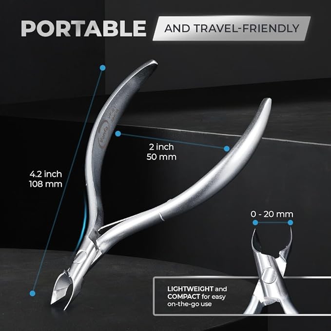 Vanfa Cuticle Nippers, Cuticle Trimmer, Professional Cuticle Cutter - Extremely Sharp - Stainless Steel - Square Head - Single Spring - VF05 Jaw #16 (Pack of 1)