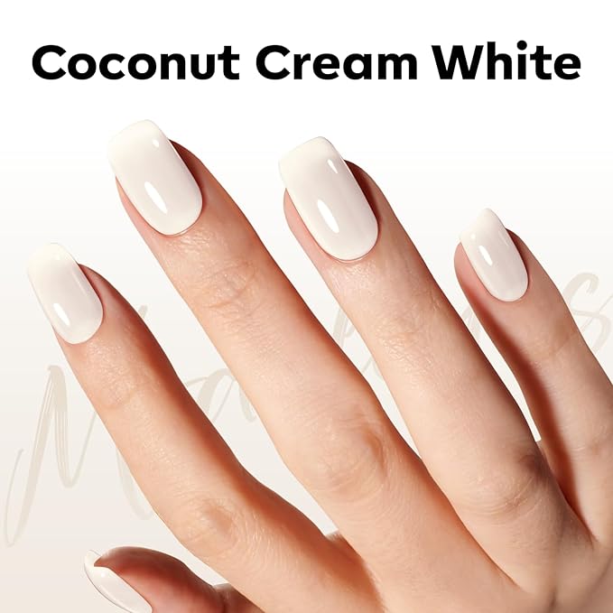 modelones White Gel Nail Polish Milky Jelly Translucent Gel Polish Neutral Sheer Nails Soak Off LED Nail Lamp Manicure Salon Gift 15 ML