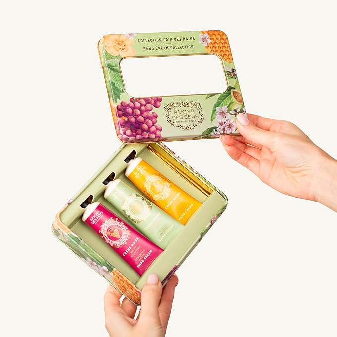 Panier des Sens - Mini Hand Cream Set - Birthday, Gifts for Women - Almond, Honey, Grape Natural Hand Cream - Gift Ideas Made in France - 97% Natural - Hand Lotion Travel Size 3x1 Floz