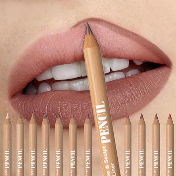 6pcs Nude Lip Liner Makeup Set - Waterproof & Smudge-Proof Matte Pencil, Long-Lasting & Durable, Smooth & Easy Glide, Non-Smudge, Contouring, Filling & Layering (SKETCH-ROAST, 6 Count (Pack of 1))