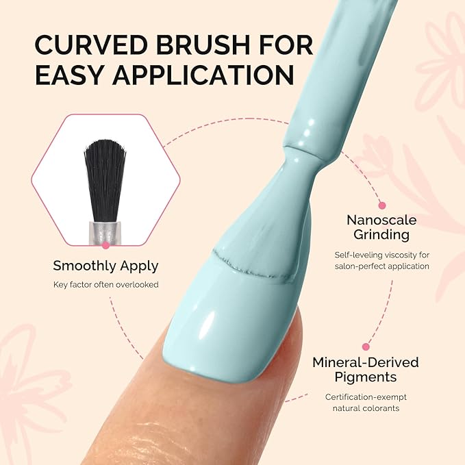 MelodySusie Fleurwee Plant Based Gel Nail Polish, Hema Free Light Blue Nail Polish, Soak Off UV LED Gel Polish Gift for Women 21 Non Toxic Long Lasting Nail Art Manicure Salon DIY at Home B1101