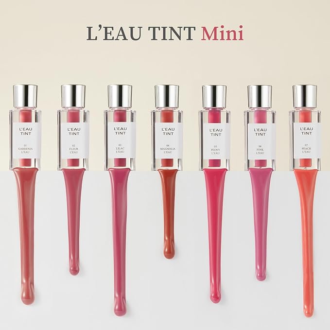 BBIA L’EAU Tint – Glossy & Glow Lip Stain, Watery Lip Tint, Non-Sticky, High Shine Finish, Long-lasting, Moisturizing, Lightweight, Natural, Daily Use, Vegan, Korean Lip Makeup (05 PEONY L'EAU - MINI)