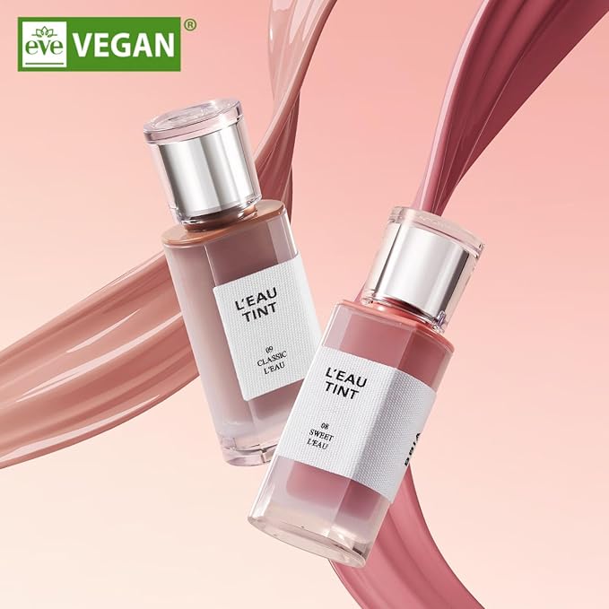 BBIA L’EAU Tint – Glossy & Glow Lip Stain, Watery Lip Tint, Non-Sticky, High Shine Finish, Long-lasting, Moisturizing, Lightweight, Natural, Daily Use, Vegan, Korean Lip Makeup (05 PEONY L'EAU)