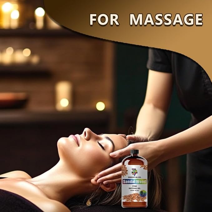 Sandalwood Essential Oil (8 oz / 240 ml) – Sandalwood Oils for diffusers, humidifiers, Home Baths, Cleaning Products, Yoga, DIY Soaps and DIY Scented Candles