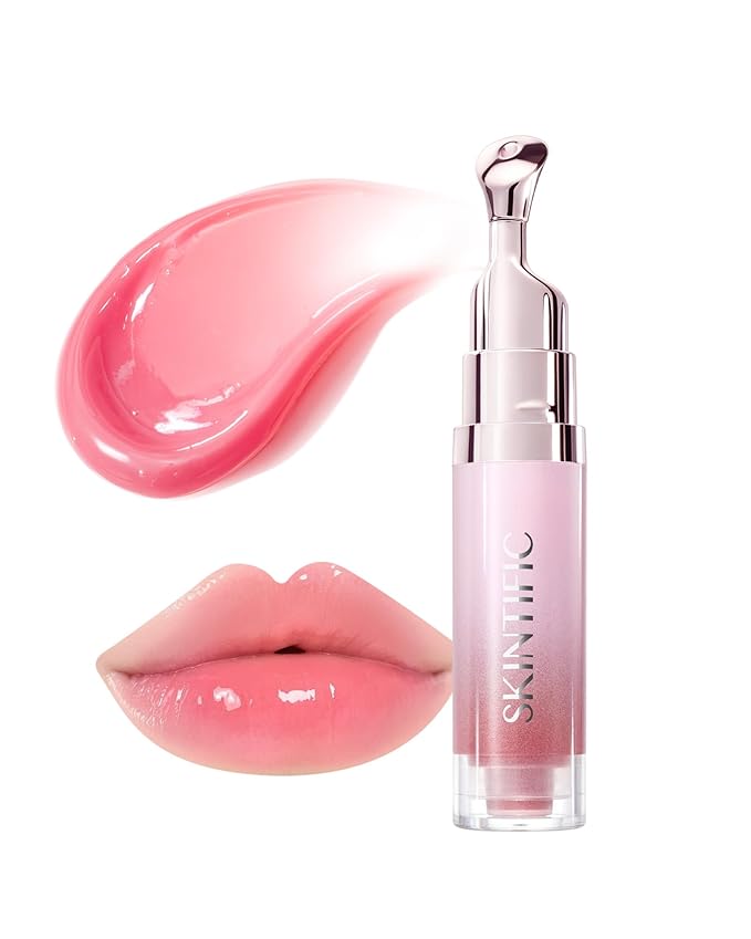 Hydrating Brightening Lip Serum, Smooth Tinted Lip Stain, Plumping Lip Gloss with Polypeptide Squalane, Moisturizing Balms, Brighten Dark Lips, Korean Beauty Makeup (01 Baby Pink)